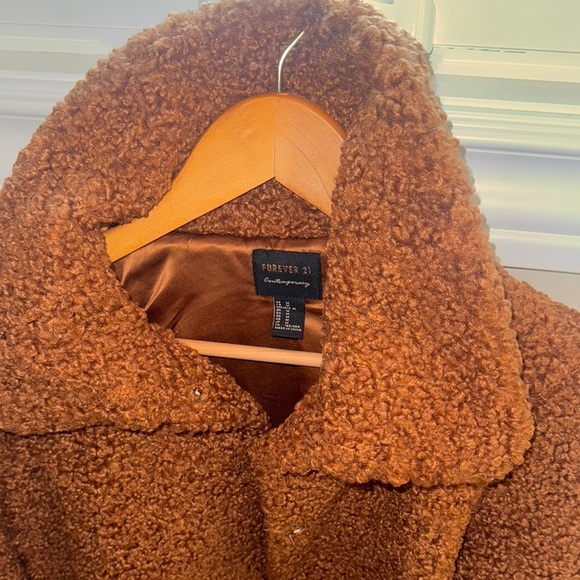 Forever 21 Warm Brown Fleece Jacket - Picture 2 of 5